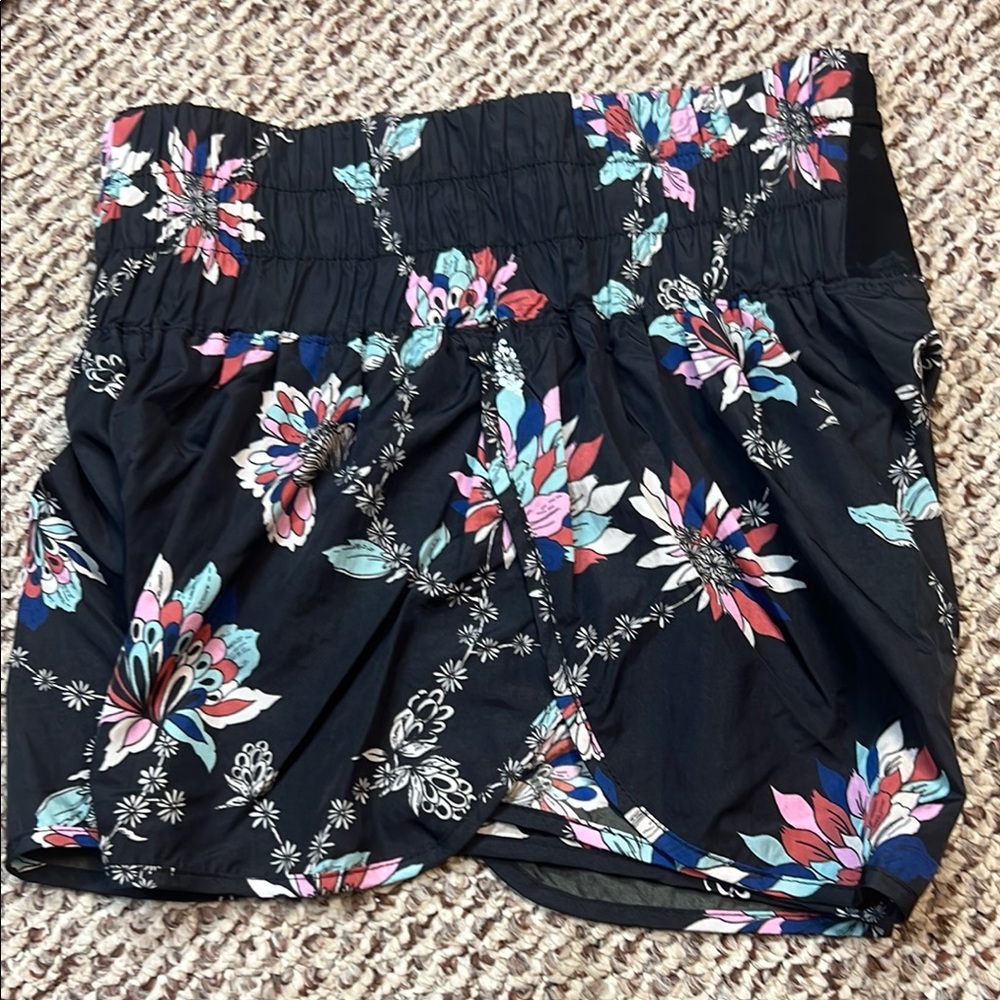 Free People Movement Floral Black Women's Shorts